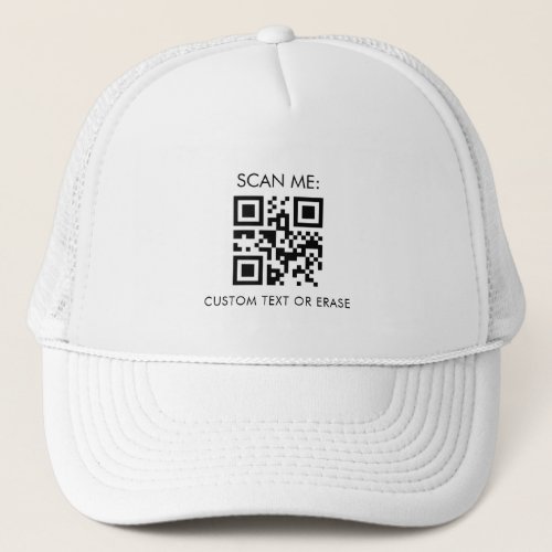Custom Business Company QR Code  Text Minimalist Trucker Hat