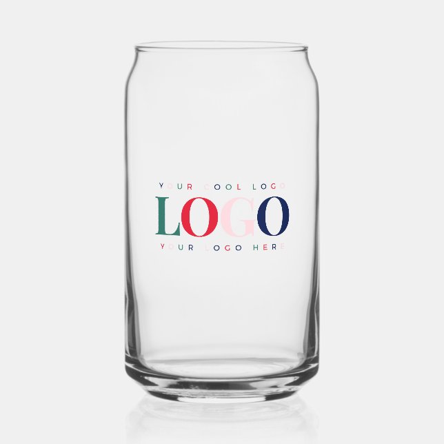 Custom Business Company Rectangle Colorful Logo Can Glass (Front)