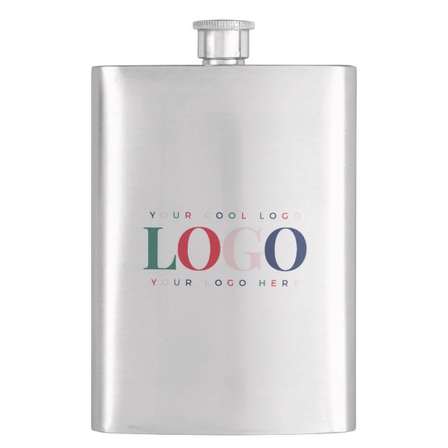 Custom Business Company Rectangle Logo Colorful  Flask (Front)