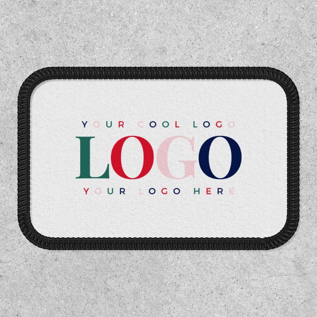 Custom Business Company Rectangle Logo Colorful Patch (Front)