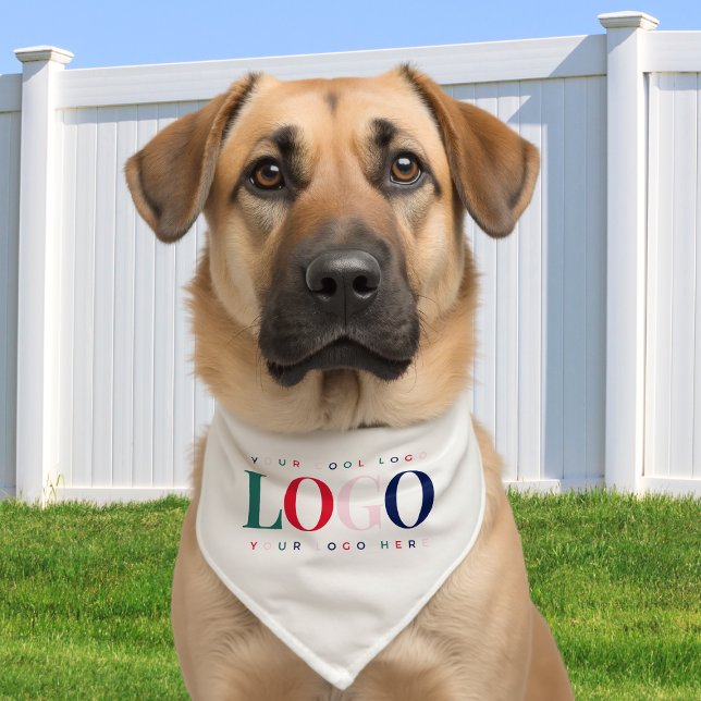 Custom Business Company Rectangle Logo Colorful Pet Bandana Collar (Creator Uploaded)
