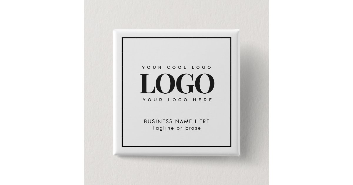 Custom Business Company Rectangle Logo Text Button | Zazzle