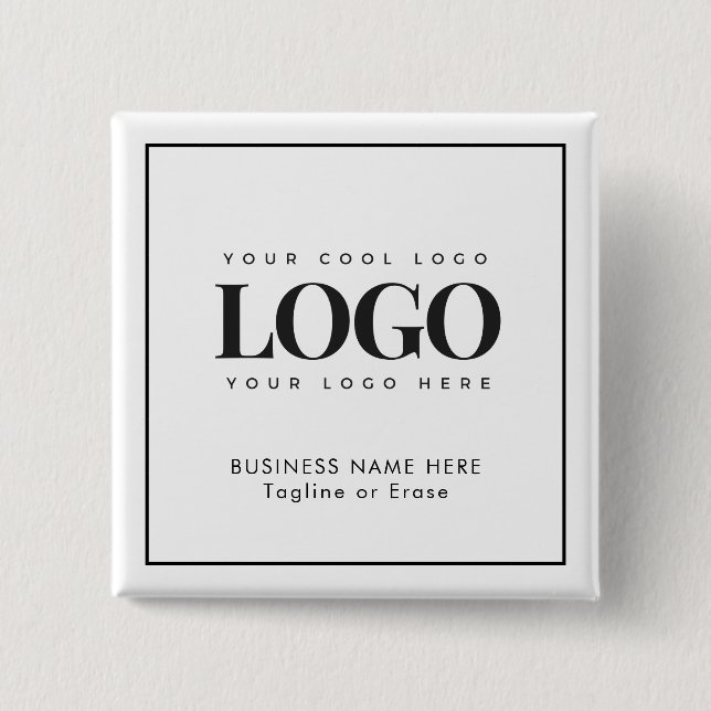 Custom Business Company Rectangle Logo Text Button (Front)