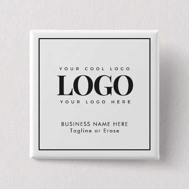 Custom Business Company Rectangle Logo Text Button | Zazzle