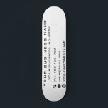 Custom Business Company Skateboard Promotional<br><div class="desc">Business Company Promotional Personalized - Modern Text - Name Professional or Personal Customizable Gift - Add Your Business Name - Company / Business Sector - Industry / Phone / E-mail / Website - Contact Information - Choose / Add Your Favorite Background and Text / Font / Colors - Resize and...</div>