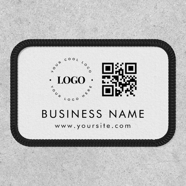 Custom Business Company Team Logo QR Code & Text  Patch (Front)