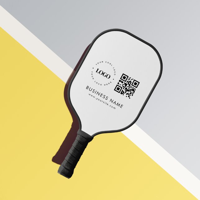 Custom Business Company Team Logo QR Code & Text Pickleball Paddle (Creator Uploaded)