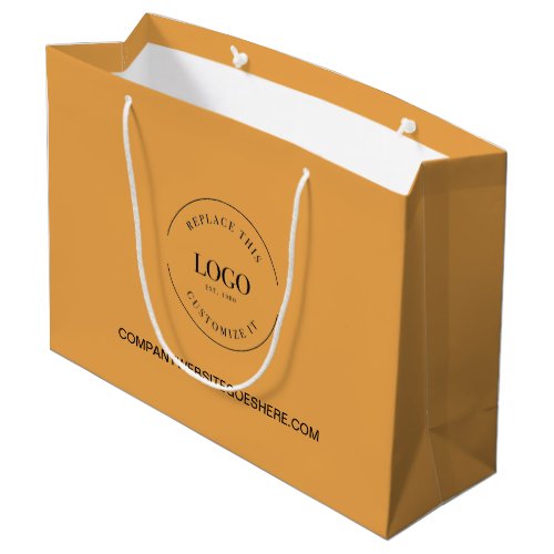 Custom Business Company website Your Logo Orange Large Gift Bag