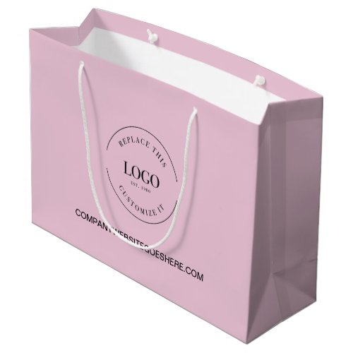 Custom Business Company website Your Logo Pink Large Gift Bag