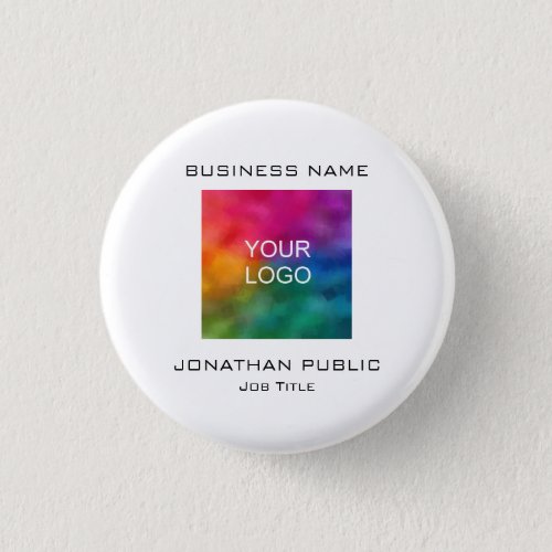 Custom Business Corporate Company Logo Text Round Button