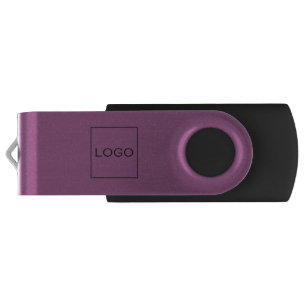Custom Business Corporate Logo, Light Plum Flash Drive
