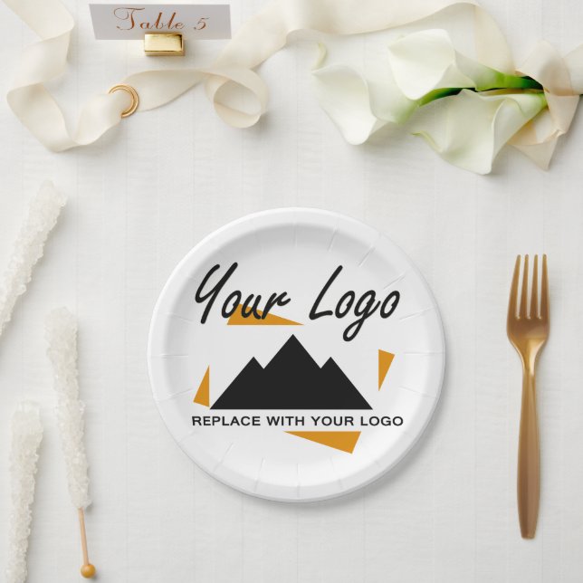 Custom Business Design Add Your Company Logo Paper Plates (Wedding)
