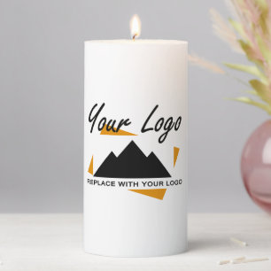 Custom Business Design Add Your Company Logo Pillar Candle