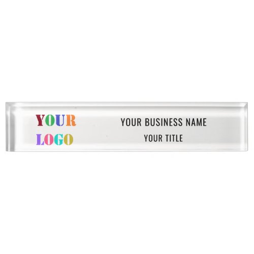Custom Business Desk Name Plate Logo Name Title