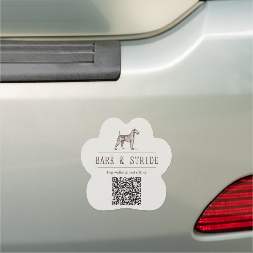 Custom Business Dog Walking Business Natural Brown Car Magnet