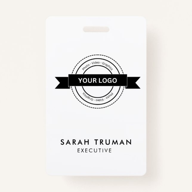 Custom Business Employee Card Minimalist & Modern  Badge (Front)