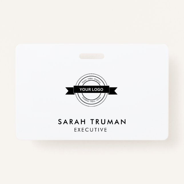 Custom Business Employee Card Minimalist & Modern  Badge (Front)