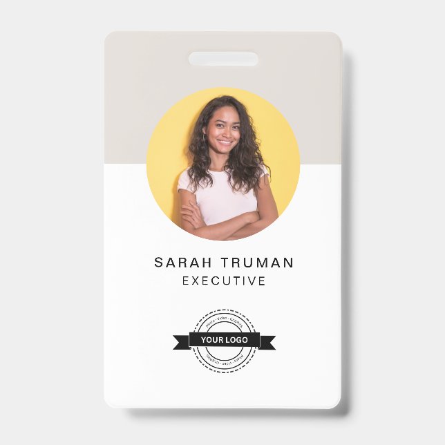 Custom Business Employee Card Minimalist & Modern Badge (Front)