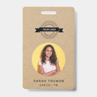 Custom Business Employee Card Rustic Craft  Badge