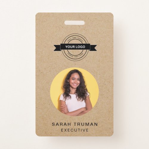Custom Business Employee Card Rustic Craft  Badge