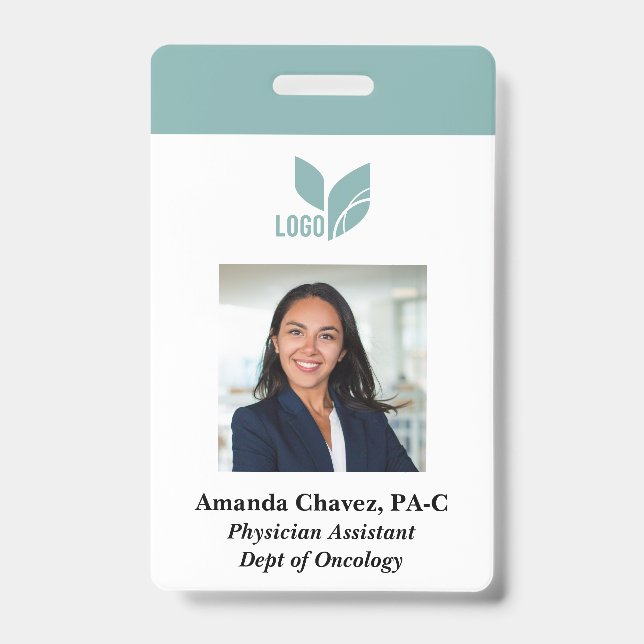 Custom Business Employee Photo Name Badge (Front)