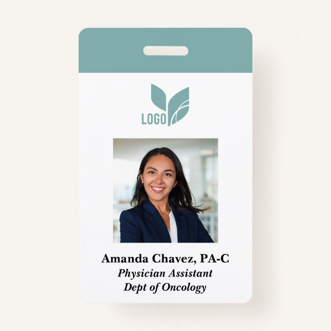 Custom Business Employee Photo Name Badge (Front)
