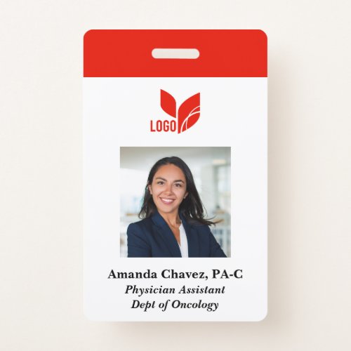 Custom Business Employee Photo Name Badge