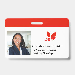 Custom Business Employee Photo Name Badge