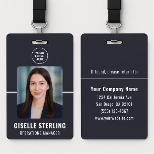 Custom Business Employee Photo Name Tag ID Badge