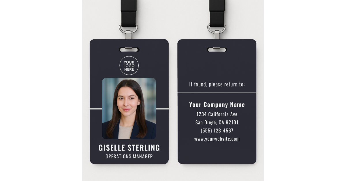 Custom Business Employee Photo Name Tag ID Badge | Zazzle