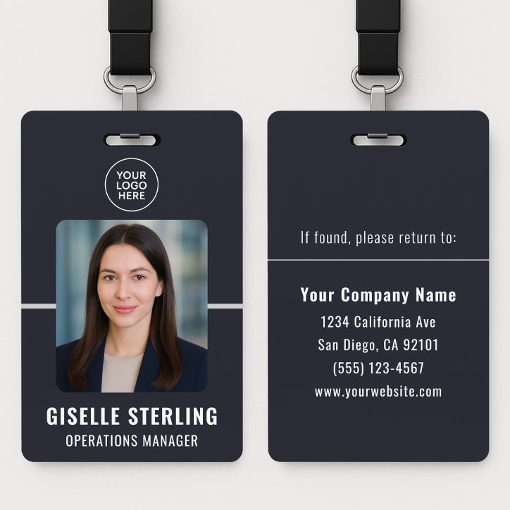 Custom Business Employee Photo Name Tag Id Badge