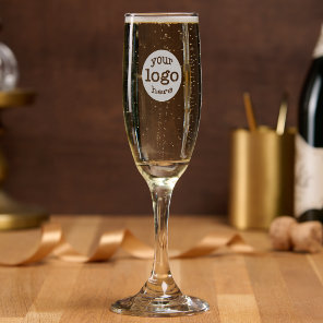Custom Business Event Cafe Logo Branded Engraved Champagne Flute