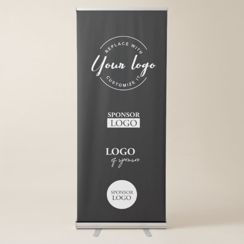 Custom Business event white Sponsor logos Retractable Banner