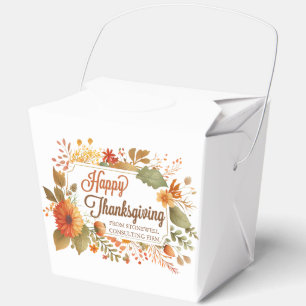 Custom Business Fall Floral Thanksgiving Party Favor Boxes