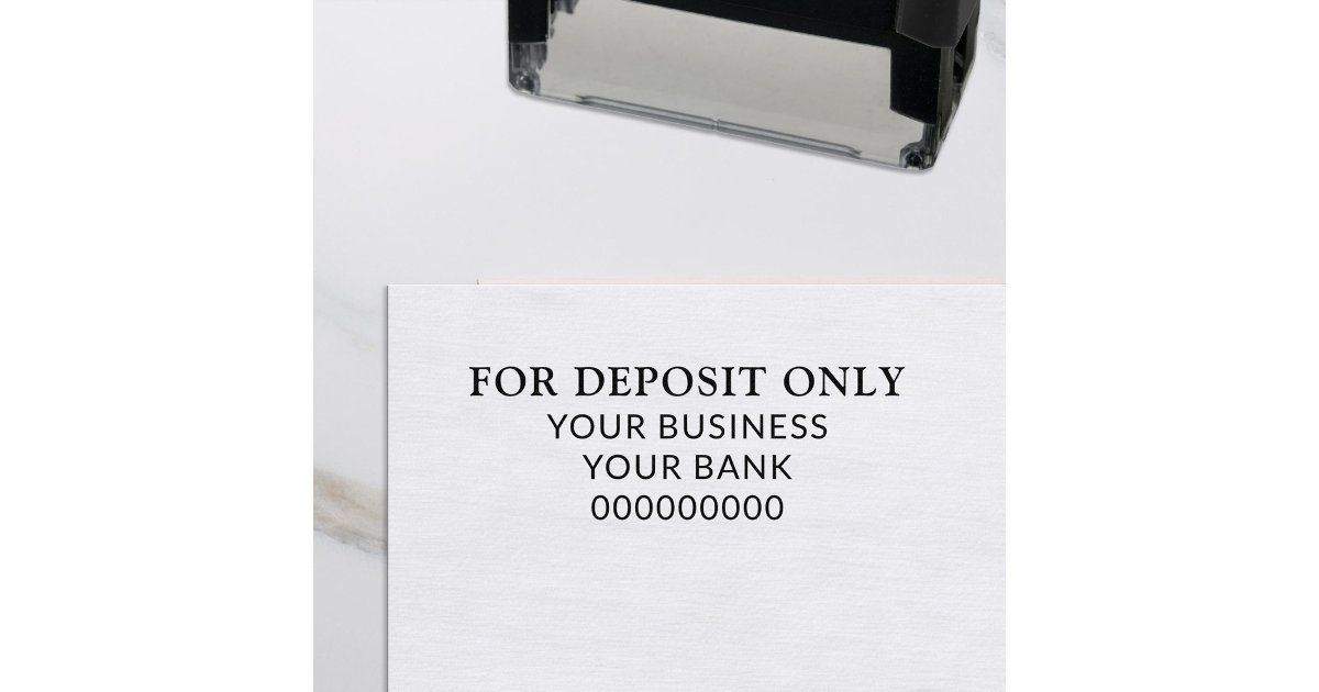 Custom Business For Deposit Only Bank Self-inking Stamp | Zazzle