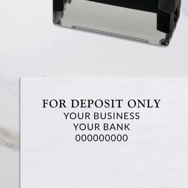 Custom Business For Deposit Only Bank Self-inking Stamp | Zazzle