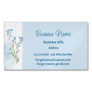 Custom Business Forget-me-not Flower Card Magnet