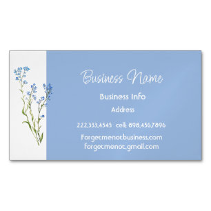 Custom Business Forget-me-not Flower Card Magnet