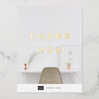 Custom Business Gold Foil Thank You Postcard by businessessentials at Zazzle
