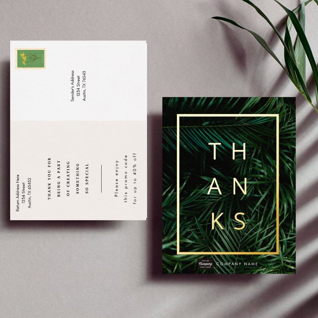 Custom Business Gold Foil Thank You Postcard (Creator Uploaded)