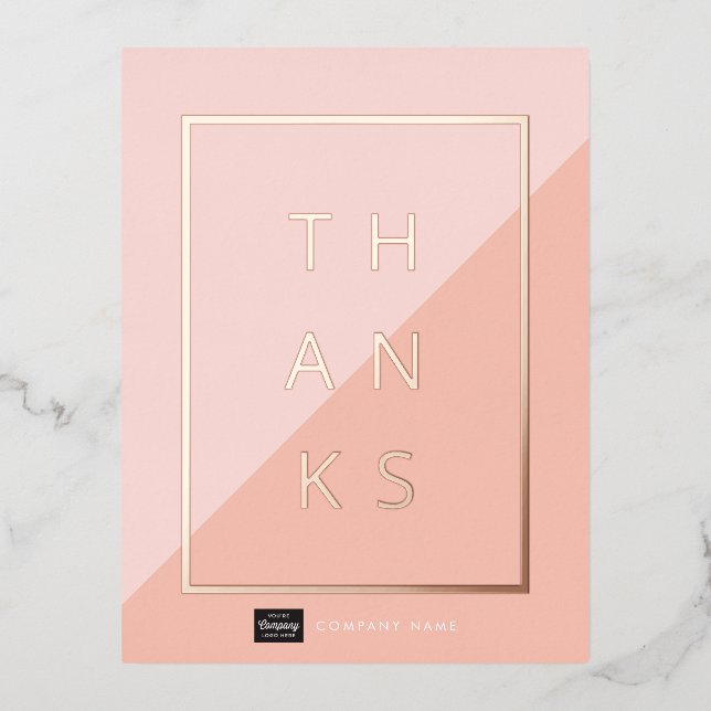 Custom Business Gold Foil Thank You Postcard (Front)