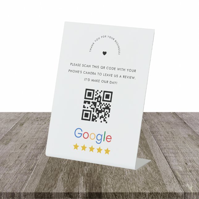 Custom Business Google Reviews QR Code Company Pedestal Sign (Creator Uploaded)