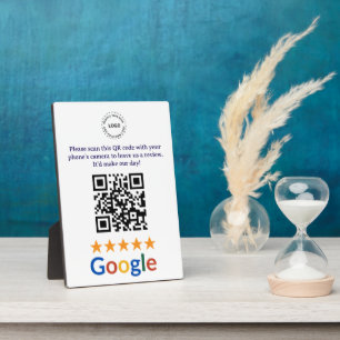 Custom Business Google Reviews QR Code Company Plaque