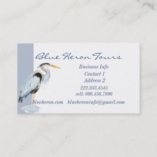 Custom Business Great Blue Heron Bird Business Car Business Card