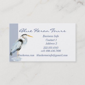 Custom Business Great Blue Heron Bird Business Car Business Card by countrymousestudio at Zazzle