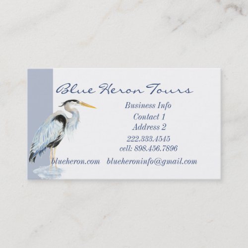 Custom Business Great Blue Heron Bird Business Car Business Card