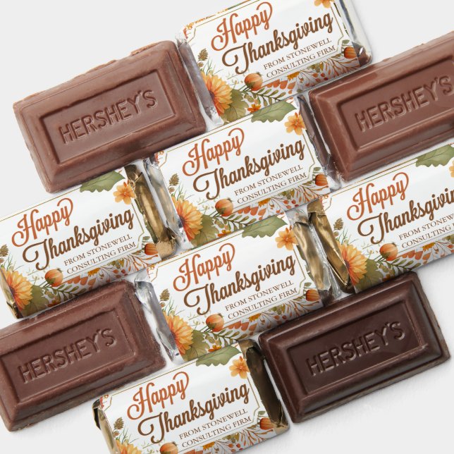 Custom Business Happy Thanksgiving Fall Flowers Hershey's Miniatures (Assorted)