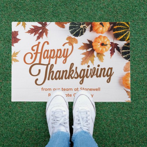Custom Business Happy Thanksgiving Pumpkin Patch Doormat