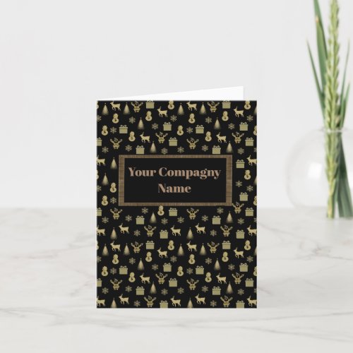 Custom business holiday card Black and Gold
