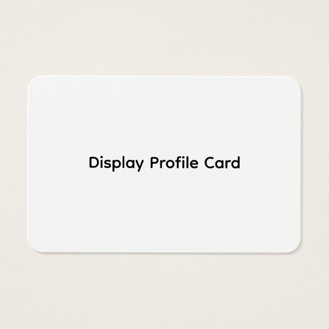 Custom Business Information Display Profile Card (Front)